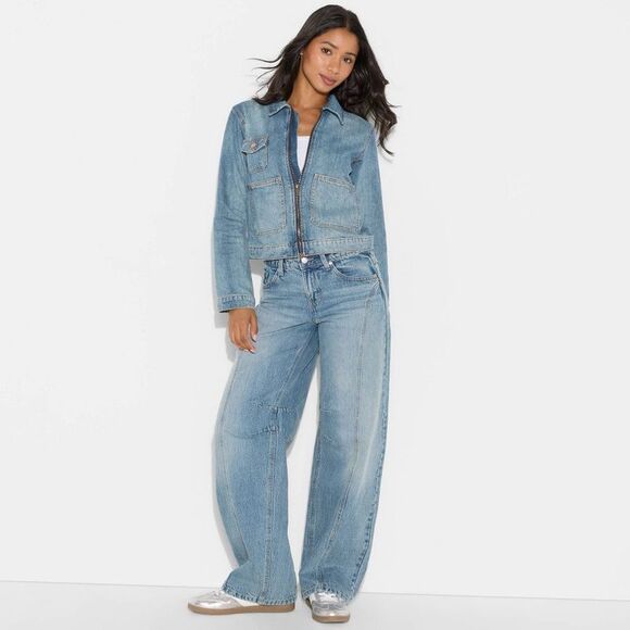 Wild Fable Jackets & Blazers - Open Box - Wild Fable - Women's Denim Utility Jacket - Wild Fab Light Blue